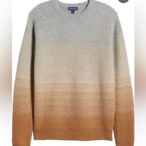 Peter Millar Men’s Textured Knit Cashmere Sweater in Gray and Cream, Large